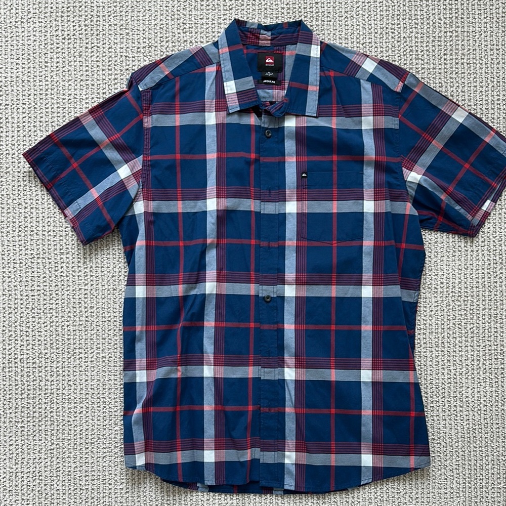 Quiksilver Men's Blue Plaid Shirt